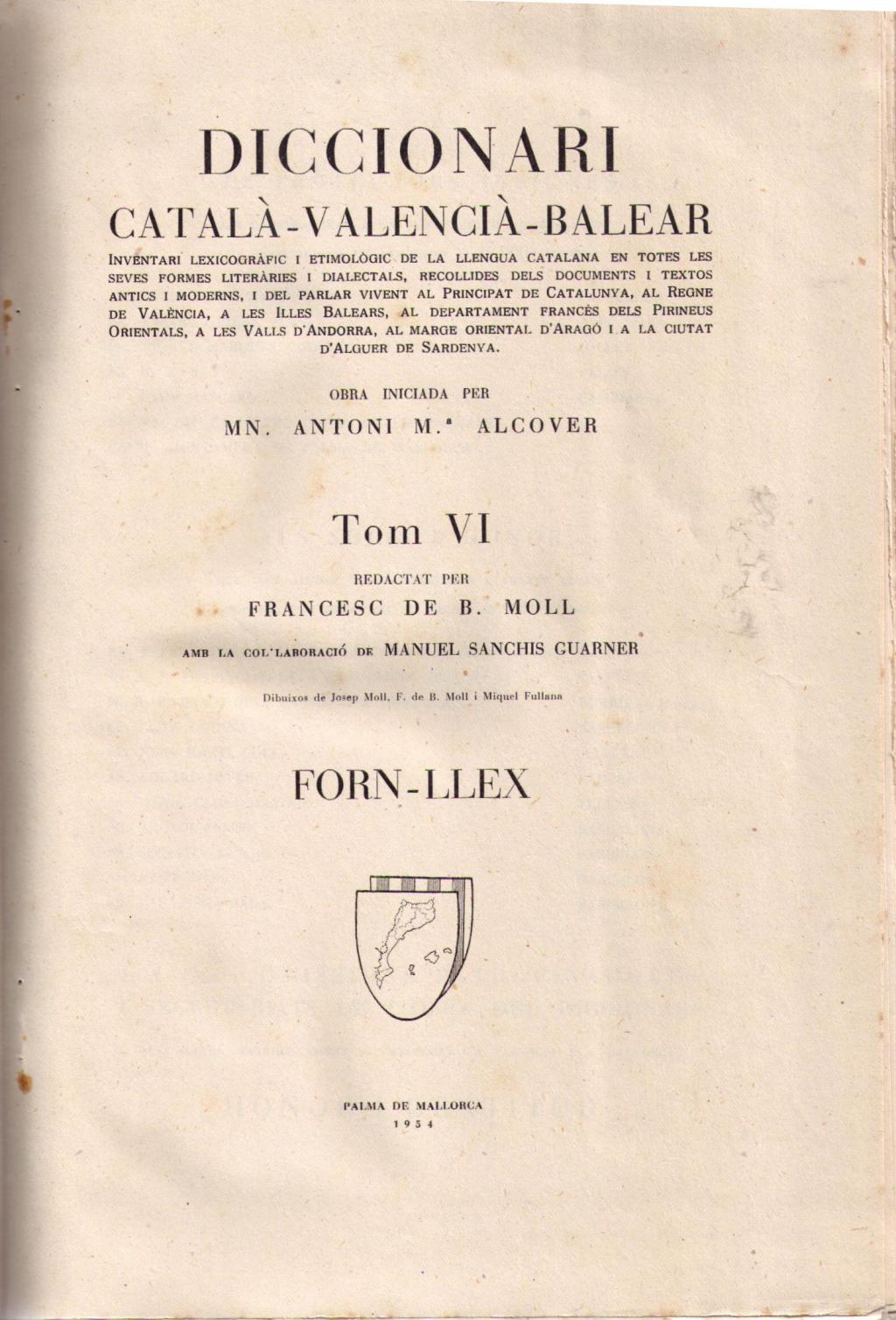 Coberta de Diccionari Català-Valencià-Balear (Tom  VI)